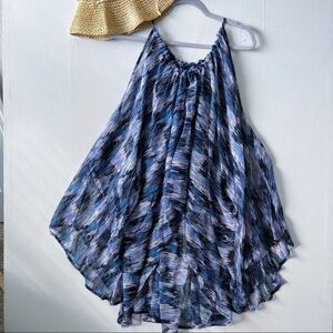 Planet Blue swim Cover Up flowy dress ONE SIZE Cold Shoulder blue purple